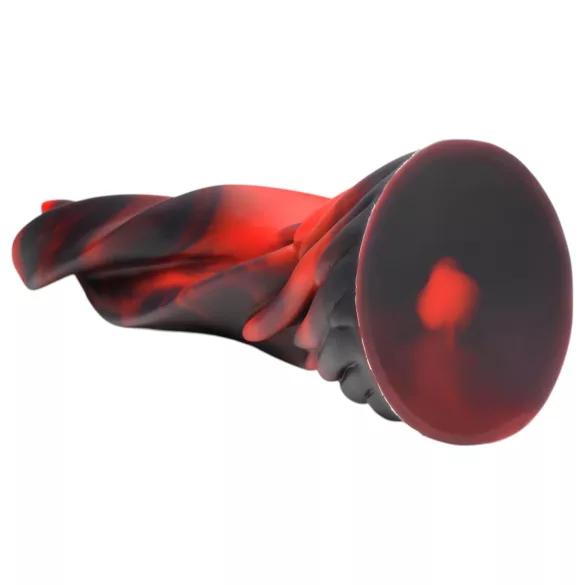 Creature Cocks Hell Kiss - gode en silicone torsadé - 19 cm (rouge)