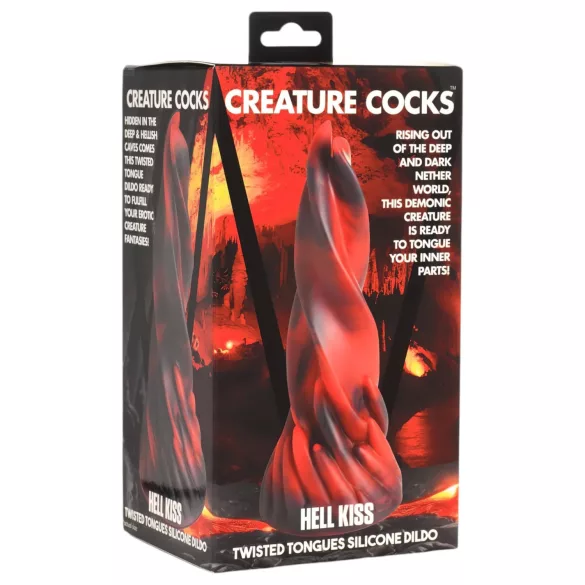 Creature Cocks Hell Kiss - gode en silicone torsadé - 19 cm (rouge)