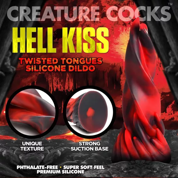 Creature Cocks Hell Kiss - gode en silicone torsadé - 19 cm (rouge)
