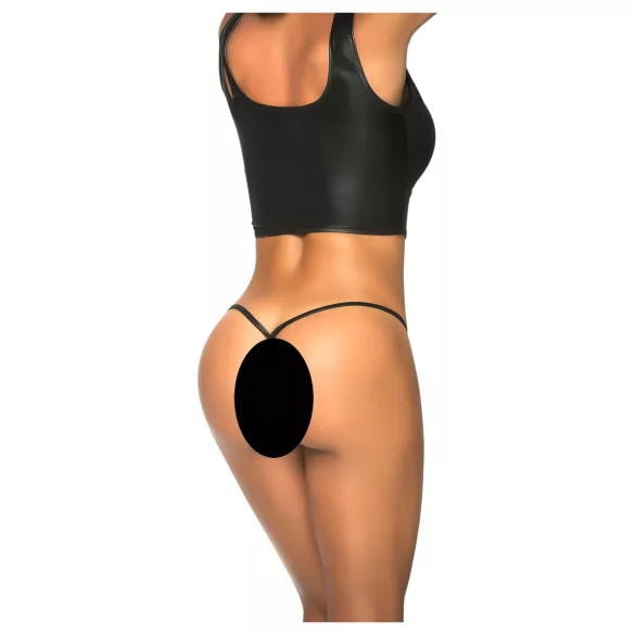 Mapalé - string brillant - micro coupe - noir - M/L