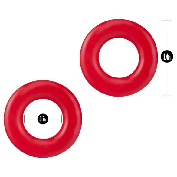 Stay Hard - set d’anneaux péniens - silicone rouge