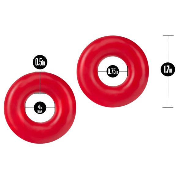 Stay Hard Donuts - anneaux péniens lot de 3 - silicone rouge
