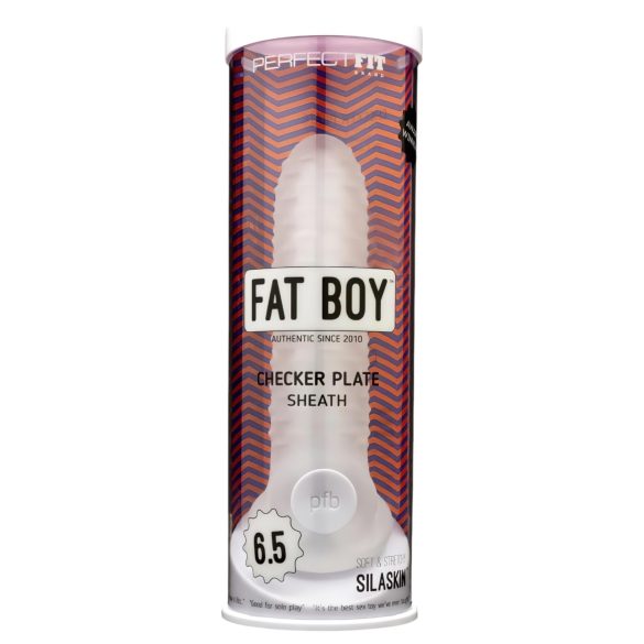 Fat Boy Checker Box - préservatif pénien (17cm) - blanc