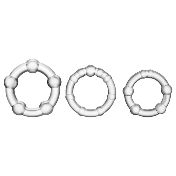 Stay Hard - set de cockrings variés - 3 pièces - transparent