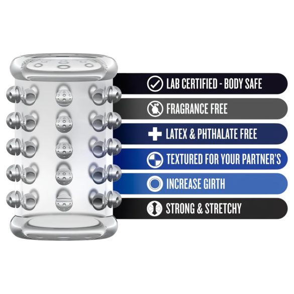 Stay Hard - manchon pénis à reliefs - transparent