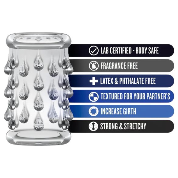 Stay Hard - manchon pénis à boules - transparent