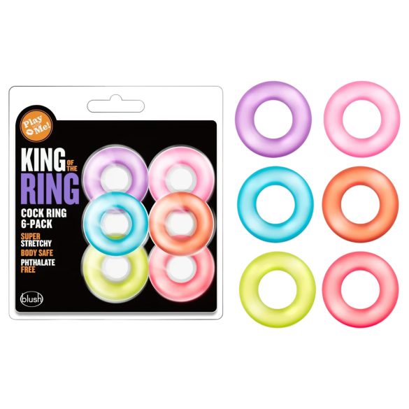 King of the Ring - ensemble d'anneaux pour pénis - colorés (6 pièces)
