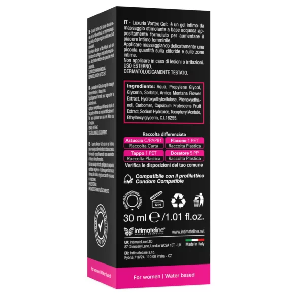 Intimateline Luxuria Vortex - gel stimulant à effet chauffant pour femmes (30 ml)