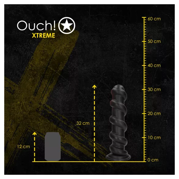 Ouch! Hole Driller - plug anal géant (noir) - 31,5 cm