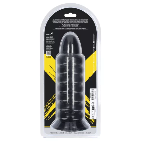 Ouch! Spiral Force - plug anal torsadé (noir) - 23,5 cm