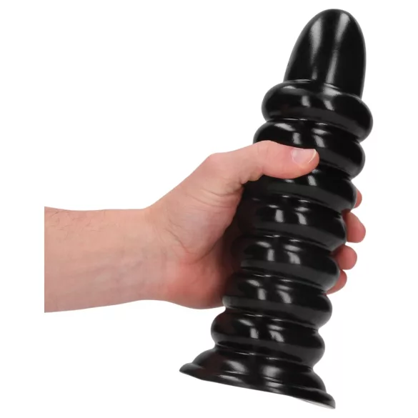Ouch! Spiral Force - plug anal torsadé (noir) - 23,5 cm