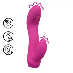 Loveline - mini vibromasseur incurvé avec lapin (rose)
