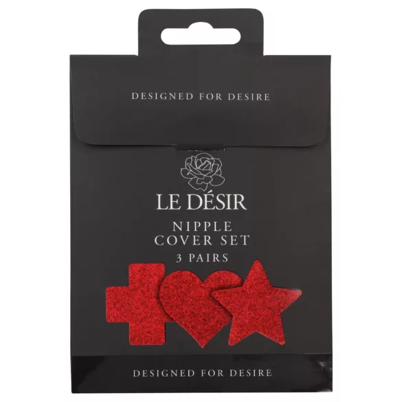 Le Désir - set de cache-tétons - 3 paires - rouge