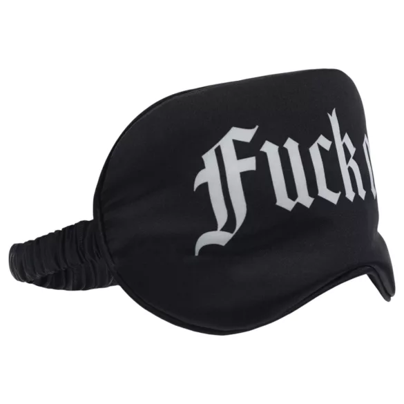 Ouch! - Masque de sommeil en satin noir avec inscription « Fuck Off »