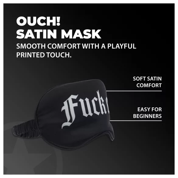 Ouch! - Masque de sommeil en satin noir avec inscription « Fuck Off »