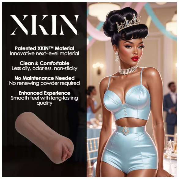 XKIN Beauty Queen Lulu - vagin masturbateur réaliste (teint foncé naturel)