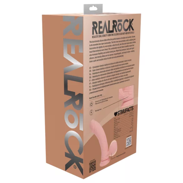 RealRock - vibromasseur réaliste à double densité (couleur chair) - 18 cm
