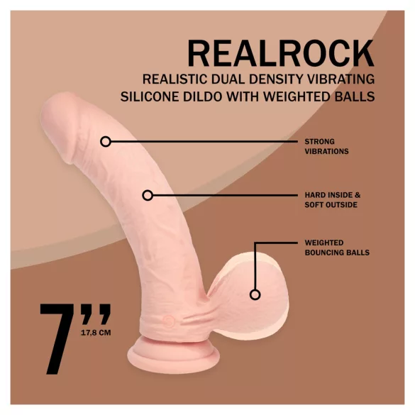 RealRock - vibromasseur réaliste à double densité (couleur chair) - 18 cm