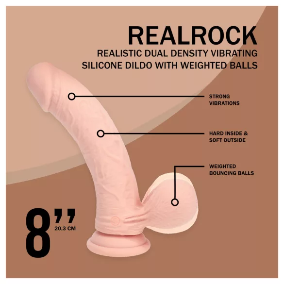 RealRock - vibromasseur réaliste à double densité (couleur chair) - 20 cm