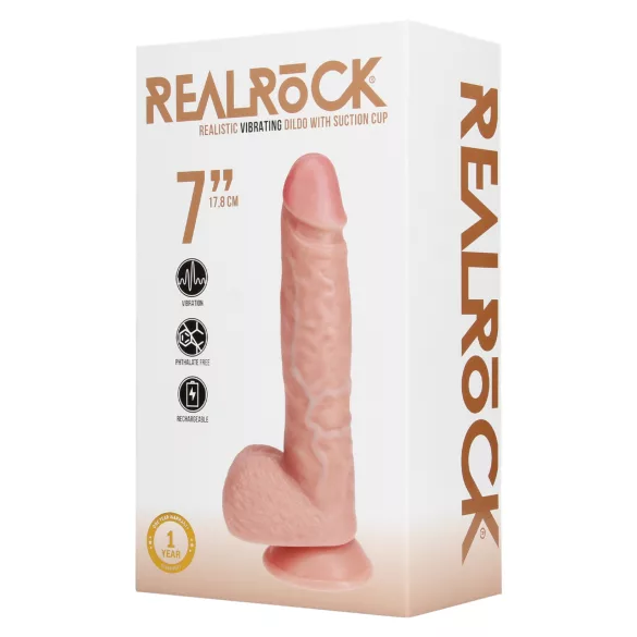 RealRock - gode ventouse réaliste vibrant - chair - 18cm