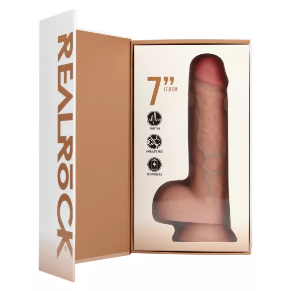 RealRock - gode ventouse réaliste vibrant - chair - 18cm