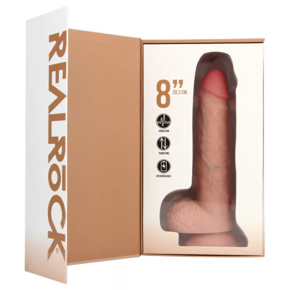 RealRock - gode vibrant avec ventouse - réaliste beige 20,5cm