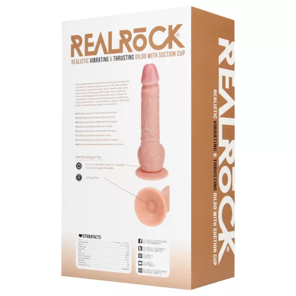 RealRock - gode vibrant avec ventouse - réaliste beige 20,5cm