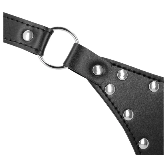 Ouch! - string ceinture de chasteté à rivets avec chaîne (noir)