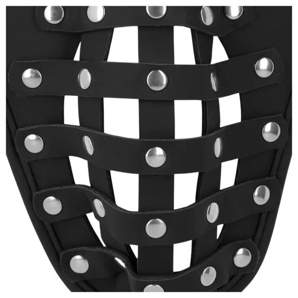 Ouch! - cage de chasteté masculine en similicuir avec cadenas (noir)