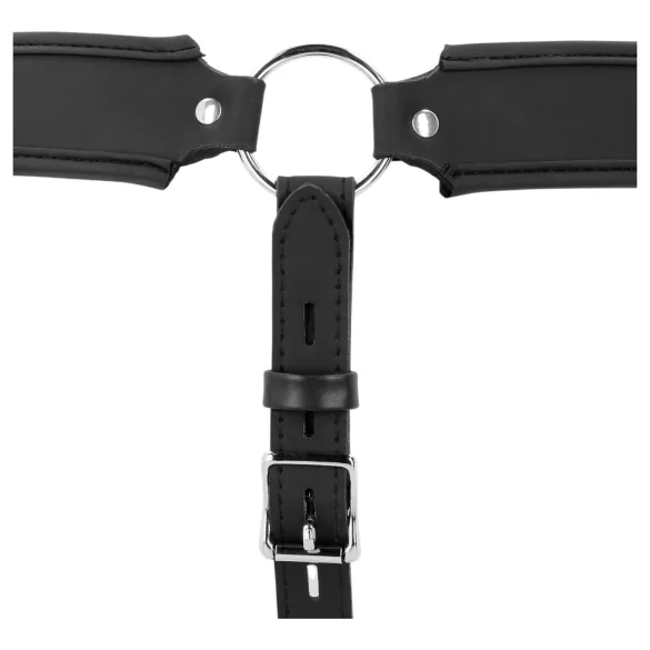 Ouch! - cage de chasteté masculine en similicuir avec cadenas (noir)