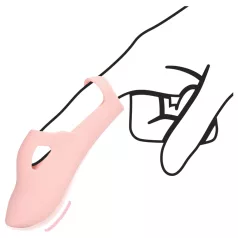 Loveline - vibromasseur doigt nervuré - silicone rose