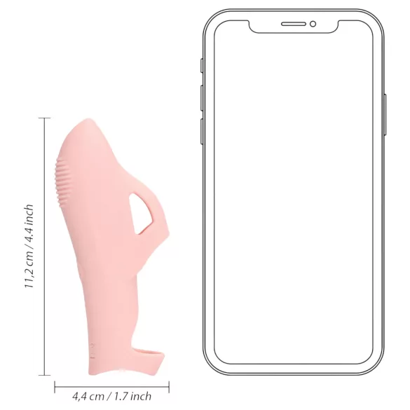 Loveline - vibromasseur doigt nervuré - silicone rose