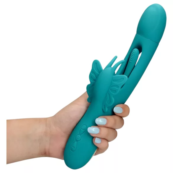 Loveline - vibromasseur papillon à langue - silicone turquoise