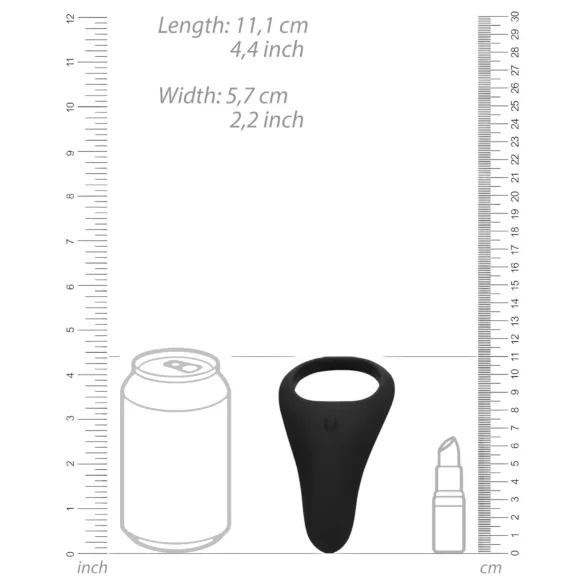 Loveline - anneau pénis et testicules vibrant rechargeable - silicone noir