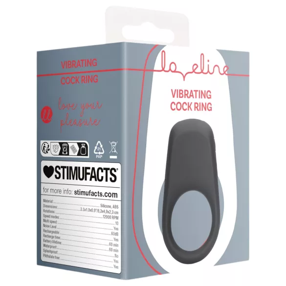 Loveline - anneau pénien vibrant rechargeable - silicone noir