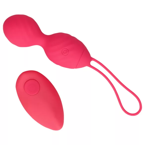 Loveline - boule de geisha vibrante rainurée - silicone rose