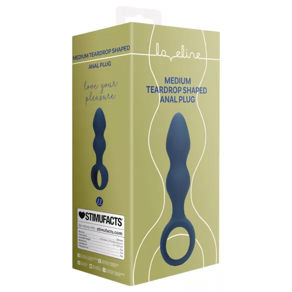 Loveline - gode ceinture anale avec anneau - taille moyenne - bleu