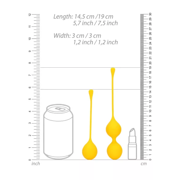 Loveline - boules de geisha silicone - 2 pièces - jaune