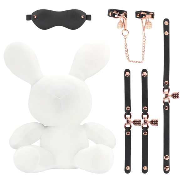 Bondage Rabbit - menottes et bandeau BDSM - blanc