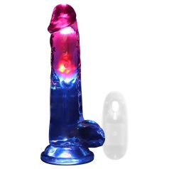 REALROCK - Vibromasseur Lumineux avec Testicules - 20cm