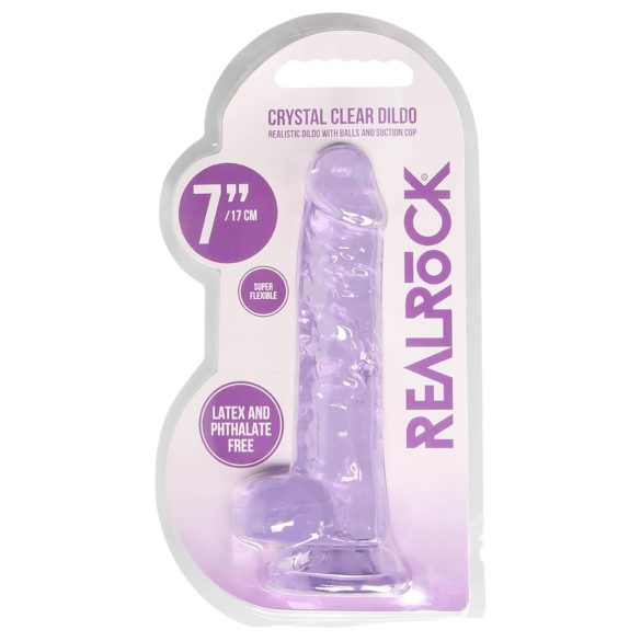 REALROCK - dildo réaliste violet transparent (17cm)