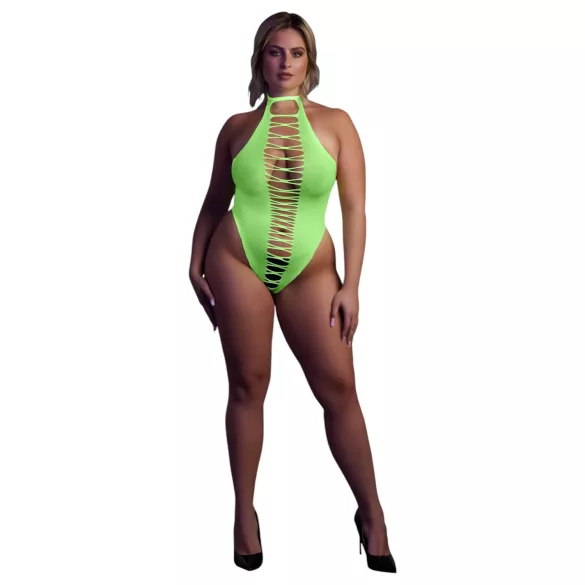 Ouch! - body ouvert phosphorescent - néon vert