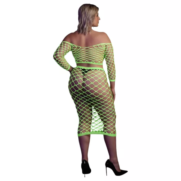Ouch! - ensemble jupe et haut fluo - vert néon phosphorescent