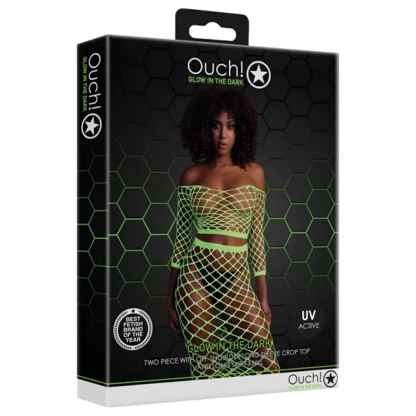 Ouch! - ensemble jupe et haut fluo - vert néon phosphorescent