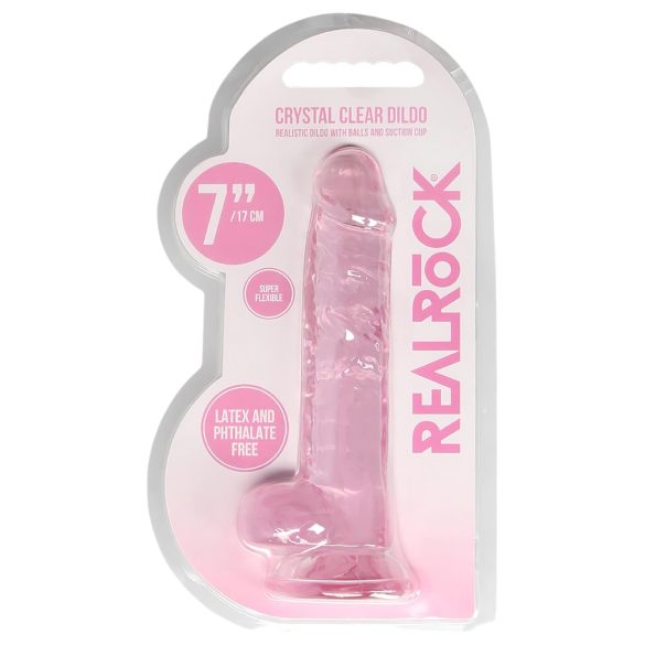 REALROCK - dildo réaliste transparent - rose (17cm)