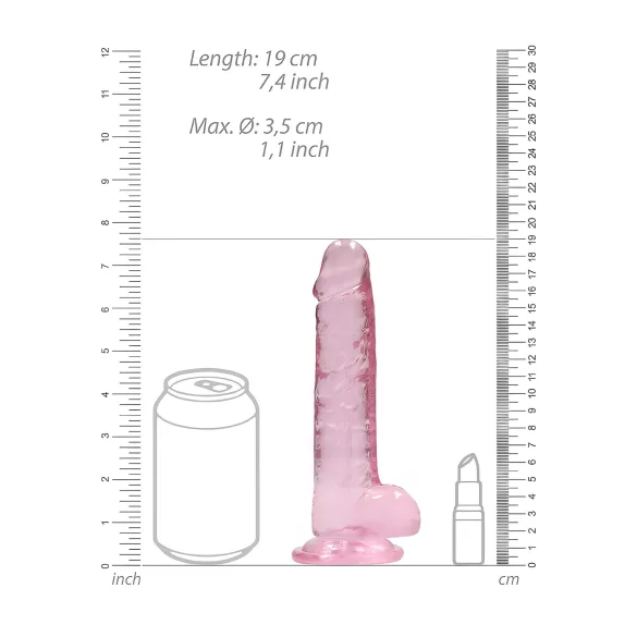 RealRock - gode réaliste translucide - rose - 17cm