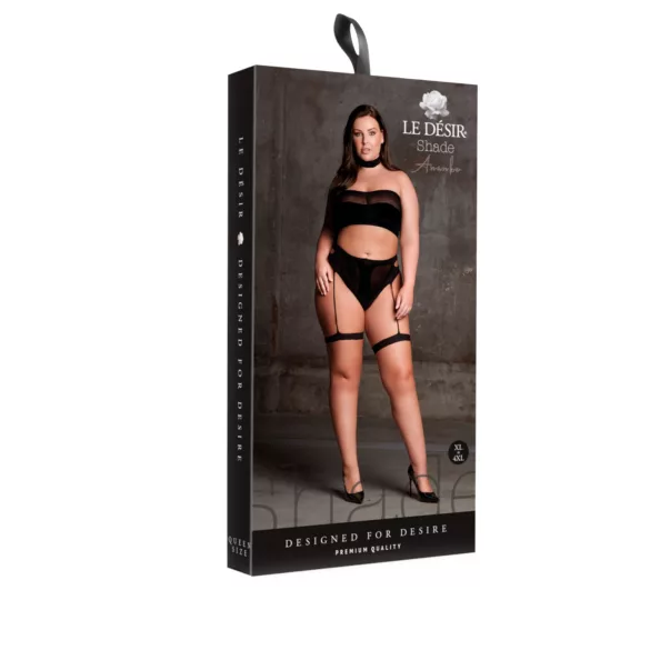 Le Désir - ensemble lingerie 3 pièces grande taille - noir (XL-4XL)