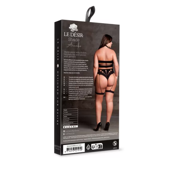Le Désir - ensemble lingerie 3 pièces grande taille - noir (XL-4XL)