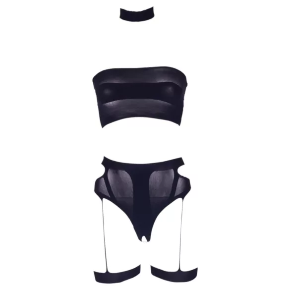 Le Désir - ensemble lingerie 3 pièces grande taille - noir (XL-4XL)