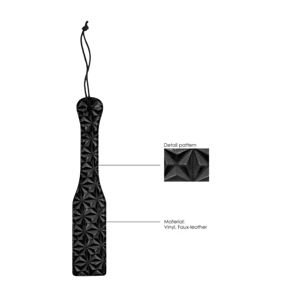 Ouch - paddle en similicuir motif diamant - noir